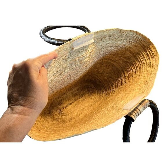 Vintage Handcrafted Straw "Evil Eye" Purple Sequin Beach Tote Purs - Picture 8 of 16